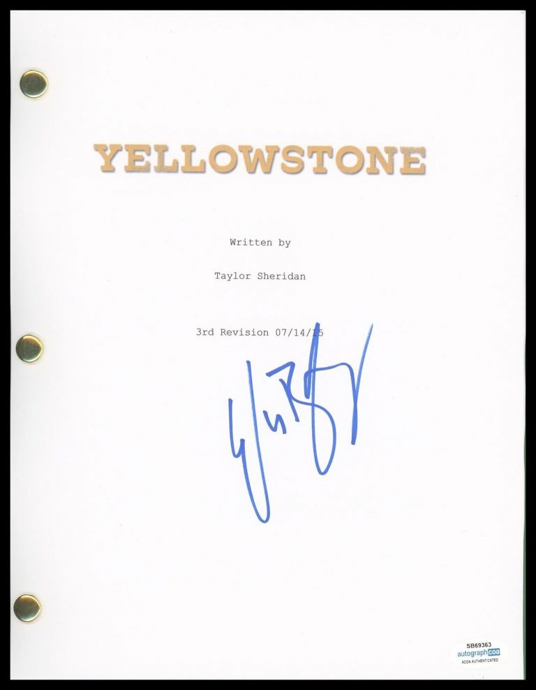 Wes Bentley “Yellowstone” AUTOGRAPH Signed ‘Jamie Dutton’ Full Pilot Script ACOA