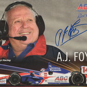 A.J FOYT HAND SIGNED 8x10 COLOR PHOTO+COA LEGENDARY RACE CAR DRIVER