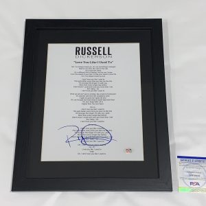 RUSSELL DICKERSON SIGNED FRAMED LOVE YOU LIKE I USED TO LYRIC SHEET PSA COA