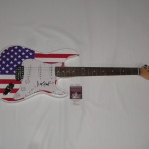 WAYNE KRAMER SIGNED USA FLAG ELECTRIC GUITAR MC5 PROOF LEGEND JSA COA
