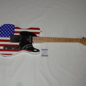 STEPHEN PEARCY SIGNED AMERICAN FLAG ELECTRIC GUITAR RATT PSA COA