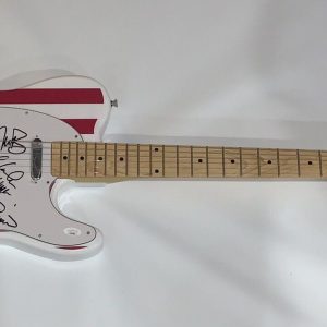 THE DOOBIE BROTHERS SIGNED USA FLAG GUITAR TOM PAT SKUNK MCDONALD 4X JSA COA