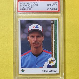 1989 UPPER DECK RANDY JOHNSON STAR ROOKIE #25 PSA NM-MT 8 HOF