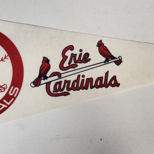 VINTAGE MLB 70'S 80'S ERIE CARDINALS BASEBALL PENNANT FLAG RARE