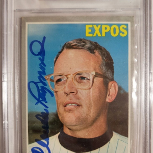 1970 TOPPS CLAUDE RAYMOND EXPOS #268 AUTO SIGNED CARD BECKETT AUTHENTIC *