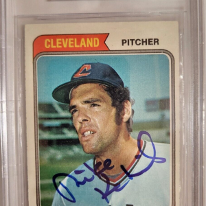 1974 TOPPS MIKE KEKICH INDIANS #199 AUTO SIGNED CARD BECKETT AUTHENTIC VINTAGE