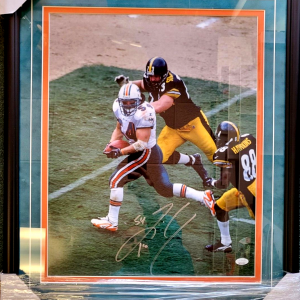 ZACH THOMAS DOLPHINS SIGNED AUTOGRAPHED 16X20 PHOTO MATTED FRAMED JSA COA