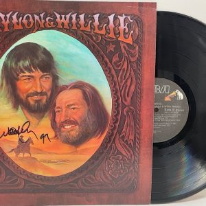WILLIE NELSON Signed Autograph Vinyl LP "Waylon & Willie" JSA COA