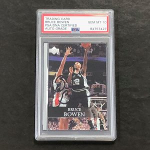 2007-08 Upper Deck First Edition #25 Bruce Bowen Signed Card AUTO GRADE 10 PSA S
