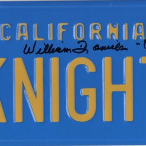WILLIAM DANIELS SIGNED KNIGHT RIDER LICENSE PLATE KITT AUTOGRAPH BECKETT