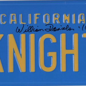 WILLIAM DANIELS SIGNED KNIGHT RIDER LICENSE PLATE KITT AUTOGRAPH BECKETT