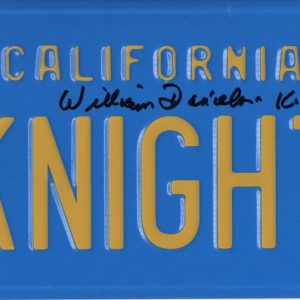 WILLIAM DANIELS SIGNED KNIGHT RIDER LICENSE PLATE KITT AUTOGRAPH BECKETT