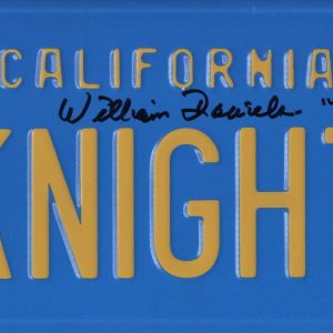 WILLIAM DANIELS SIGNED KNIGHT RIDER LICENSE PLATE KITT AUTOGRAPH BECKETT