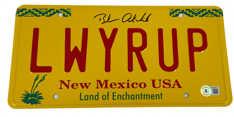 BOB ODENKIRK SIGNED LICENSE PLATE LWYERUP BREAKING BAD AUTOGRAPH BECKETT HOLO