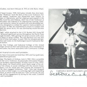 SCOTT MCCUSKEY SIGNED 8X10 (D) PSA DNA AC42719 WWII ACE 14 KILLS