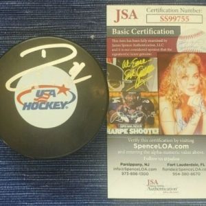 Zach Parise Signed USA Hockey Puck w/ JSA COA #SS99755 Islanders Devils Wild