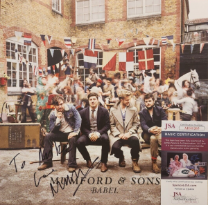 MARCUS MUMFORD SIGNED BABEL ALBUM W/ JSA COA VINYL MUMFORD AND SONS “TO MIKE” COLLECTIBLE MEMORABILIA