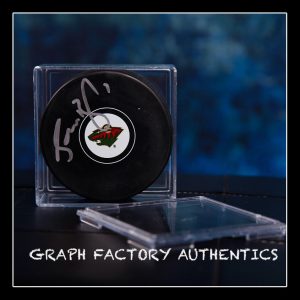 **GFA Minnesota Wild * JONATHAN BLUM * Signed NHL Logo Puck AD1 COA**