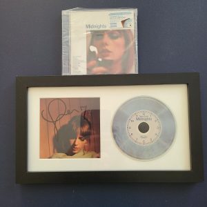 TAYLOR SWIFT signed MIDNIGHTS MOONSTONE Framed and Matted CD Insert Booklet RARE