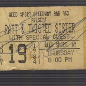 TWISTED SISTER+RATT USED TICKET STUB FROM 1984 SYRACUSE, NY CONCERT 2 SIGS