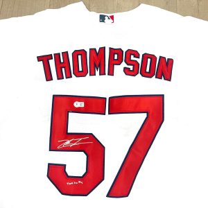 ZACH THOMPSON HAND SIGNED ST LOUIS CARDINALS JERSEY TIME TO FLY BAS BECKETT #2