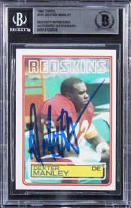 WFT DEXTER MANLEY AUTHENTIC SIGNED 1983 TOPPS #191 ROOKIE CARD BAS SLABBED COLLECTIBLE MEMORABILIA