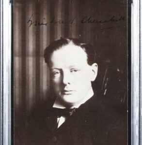 Winston Churchill Authentic Signed 3.125x5.5 Postcard PSA/DNA Slabbed