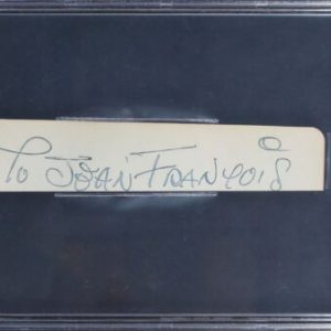 Walt Disney To Jean Francois Authentic 1.25x6.5 Handwriting Sample BAS Slabbed
