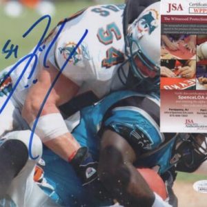 ZACH THOMAS DOLPHINS SIGNED AUTOGRAPHED 8X10 PHOTO JSA WPP532164