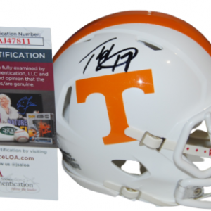TEE MARTIN signed (TENNESSEE VOLUNTEERS) mini football helmet JSA COA AJ47811
