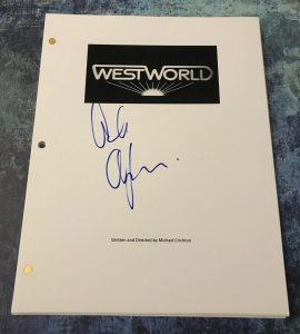 GFA WESTWORLD 1973 MOVIE * ALAN OPPENHEIMER * SIGNED FULL PAGE SCRIPT AD1 COA
 COLLECTIBLE MEMORABILIA