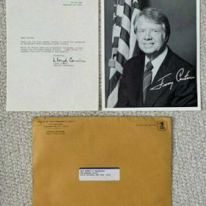 JIMMY CARTER VINTAGE PRE-PRINTED 8x10 PHOTO+PRESIDENT ELECT LETTER+ENVELOPE RARE