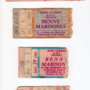 BENNY MARDONES LOT OF 5 VINTAGE CONCERT TICKET STUBS FR!OM SYRACUSE, NY CONCERTS