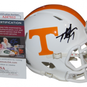 TEE MARTIN signed (TENNESSEE VOLUNTEERS) mini football helmet JSA COA AJ47812
