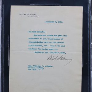 Woodrow Wilson Signed 7x8.75 1916 Letter On White House Letterhead BAS Slab
Opens in a new window or tab
