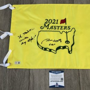 JIM NANTZ SIGNED 2021 MASTERS FLAG w/ A TRADITION UNLIKE ANY OTHER INSCRIPTION
