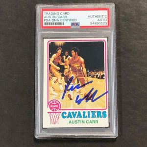 1973-74 Basketball #115 Austin Carr Signed Card AUTO PSA Slabbed Cavaliers