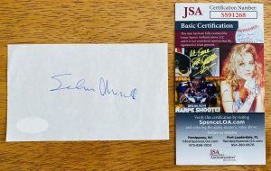 SELMA DIAMOND SIGNED AUTOGRAPHED 3×5 CUT JSA CERTIFIED NIGHT COURT
 COLLECTIBLE MEMORABILIA