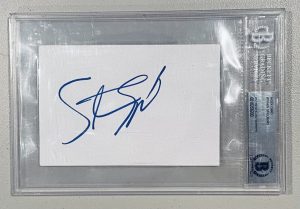 STEVEN SPIELBERG SIGNED AUTOGRAPHED 4×6 CARD BAS BECKETT SLAB JAWS JURASSIC PARK
 COLLECTIBLE MEMORABILIA