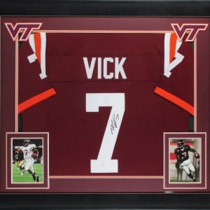Virginia Tech Michael Vick Authentic Signed Maroon Framed Jersey JSA WitnessOpens in a new window or tab