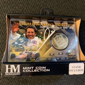 2019 Indianapolis Indy 500 Signed Mario Andretti Bronze Coin Display w Stand ‘69
Opens in a new window or tab