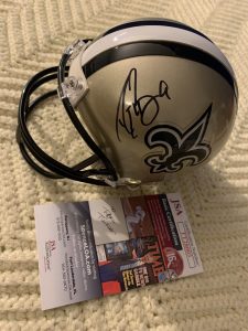 DREW BREES SIGNED MINI HELMET SAINTS JSA AUTHENTICATION COA AUTOGRAPHED
 COLLECTIBLE MEMORABILIA