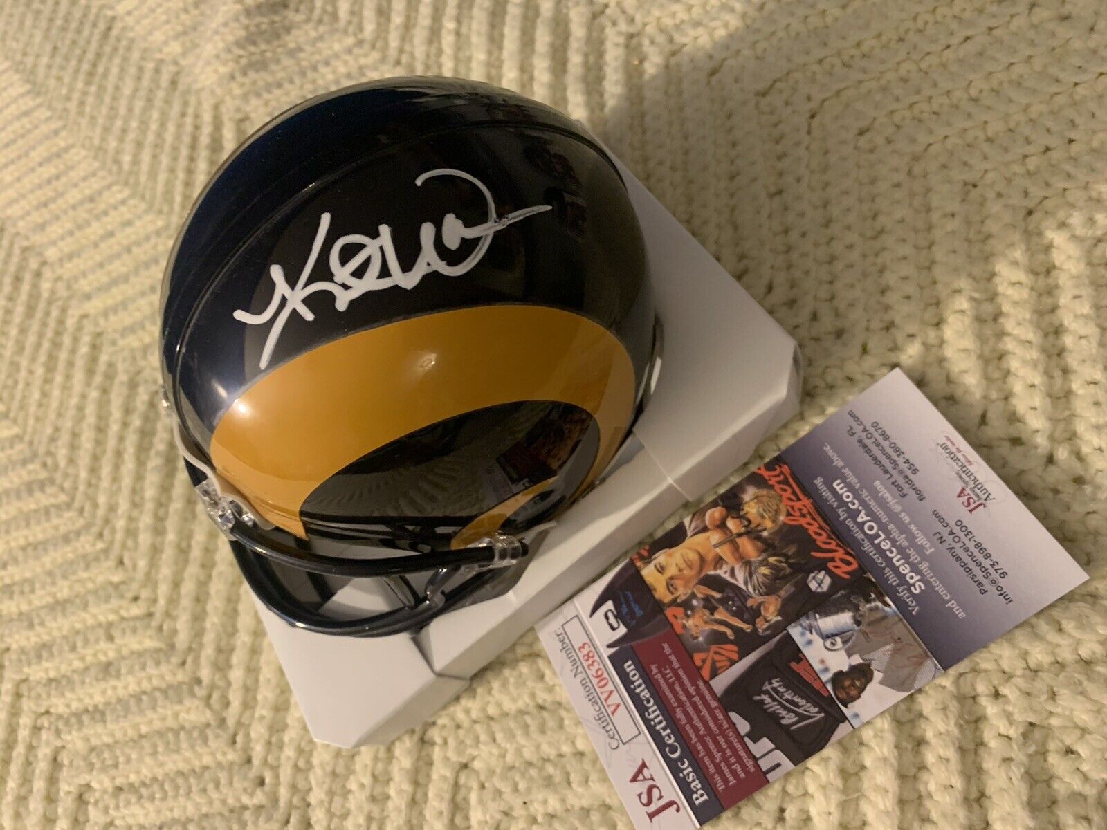 Kurt Warner Autographed Signed St. Louis Rams Mini Helmet Beckett  Authenticated