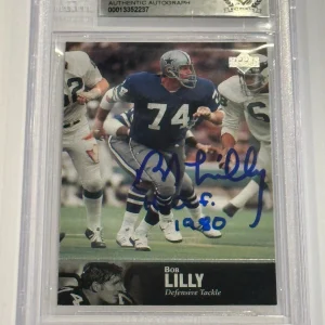 BOB LILLY Signed 1997 UPPER DECK LEGENDS Card #46 Beckett Authenticated BAS