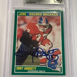 TONY DORSETT Signed 1989 SCORE Card #326 Beckett Authenticated BAS