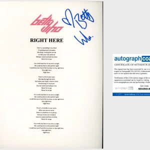 BETTY WHO SIGNED AUTOGRAPH RIGHT HERE LYRIC SHEET B w/EXACT VIDEO PROOF

