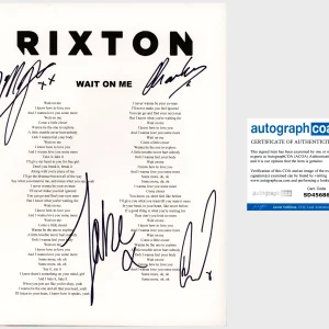 RIXTON BAND SIGNED AUTOGRAPH WAIT ON ME LYRIC SHEET B w/EXACT VIDEO PROOF LYRICS
