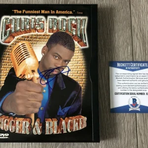 COMEDIAN CHRIS ROCK SIGNED BIGGER & AND BLACKER DVD w/PROOF & BECKETT BAS COA