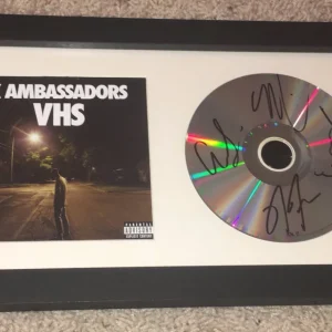 X AMBASSADORS BAND SIGNED AUTOGRAPH VHS FRAMED & MATTED CD SAM HARRIS +3 w/PROOF
