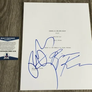 TAYLOR SCHILLING PIPER KERMAN SIGNED ORANGE IS THE NEW BLACK SCRIPT w/PROOF COA
